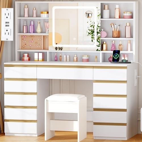 Vanity desk with - desk, sliding