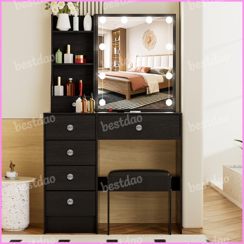 Drawers vanity set with led - set,